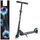 QIUYO Scooter for Kids Ages 4-7, Foldable 3 Adjustable Height Kids Scooter for Girls and Boys, LED Light Up 2 Wheels Kids' Scooters with Kickstand (Black)