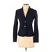 J.Crew Factory Store Wool Blazer Jacket: Short Blue Print Jackets & Outerwear - Women's Size 00