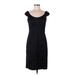 White House Black Market Cocktail Dress - Party Scoop Neck Short sleeves: Black Print Dresses - Women's Size 6