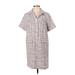 Tyler Boe Casual Dress - Shirtdress Collared Short sleeves: Pink Print Dresses - Women's Size X-Small