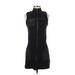 Nicole Miller Casual Dress - Bodycon Turtleneck Sleeveless: Black Print Dresses - Women's Size P