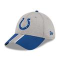 Men's New Era Heather Gray/Royal Indianapolis Colts Striped 39THIRTY Flex Hat