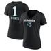 Women's Fanatics Branded Jalen Hurts Philadelphia Eagles Black Team Wordmark Name & Number V-Neck T-Shirt