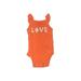 Carter's Short Sleeve Onesie: Orange Solid Bottoms - Size 3 Month