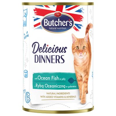 48x 400g Butcher's Delicious Dinners Katze mit Meeresfisch Nassfutter