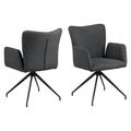 Lot de 2 fauteuil de salle à manger pivotant à accoudoirs en tissu