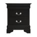 Black Nightstand Storage End Table w/ 2 English Dovetailed Drawers