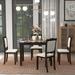 5-Piece Wood Dining Table Set Simple Style Kitchen Dining Set Rectangular Table with Upholstered Chairs for Limited Space