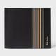Paul Smith Black Leather 'Signature Stripe Block' Billfold Wallet