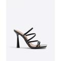 River Island Womens Black Wide Fit Strappy Heeled Sandals