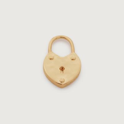 Gold Padlock Heart Pendant Charm