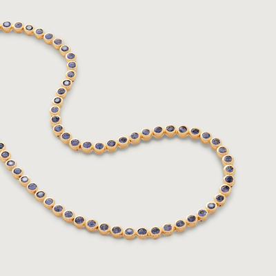 Gold Gemstone Essential Tennis Necklace Adjustable 41-46cm/16-18' Iolite