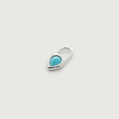 Sterling Silver Teardrop Gemstone Ear Charm Turquoise