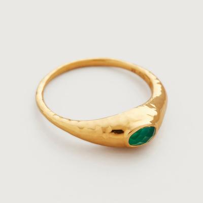 Gold Deia Gemstone Ring Green Onyx