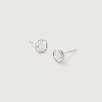 Sterling Silver Diamond Essential Large Stud Earrings Diamond