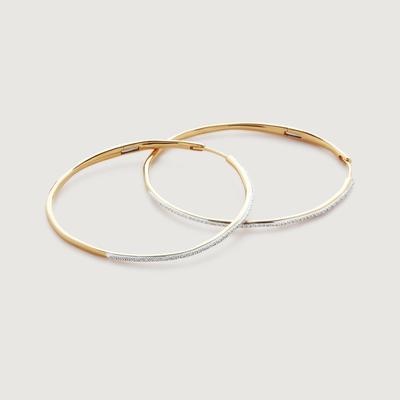 Gold Riva Diamond Cocktail Large Hoop Earrings Diamond