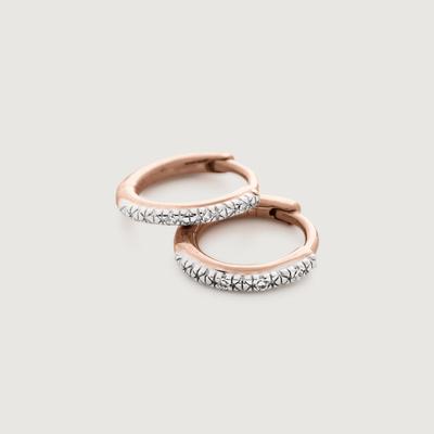 Rose Gold Riva Diamond Mini Huggie Earrings Diamond