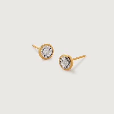 Gold Diamond Essential Large Stud Earrings Diamond