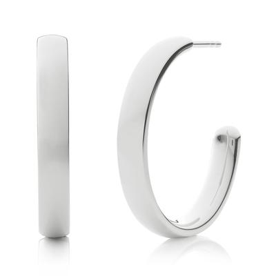 Sterling Silver Fiji Medium Hoop Earrings