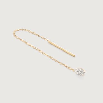 Gold Diamond Marquise Threader Single Earring Diamond