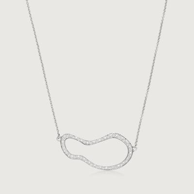 Sterling Silver Riva Pod Necklace Diamond