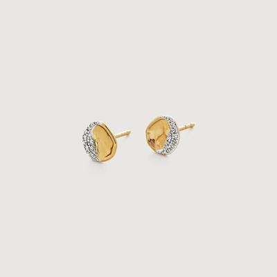 Gold Riva Shore Diamond Stud Earrings Diamond
