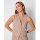Women's Taupe Fitted Tailored Waistcoat