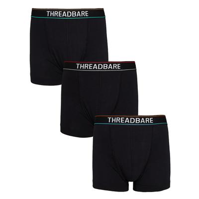 Black Colour Waistband Hipster Boxer Shorts (3 Pack)