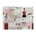 Wooden Puzzle Old Newspaper Decor Classical Music Themed Instruments Piano Violin Notes Symbols 500-Slice Puzzle for All Ages Gifts