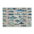 Wooden Puzzle Vintage Fish Drawing Animals Wildlife 1000-Slice Puzzle for All Ages Gifts