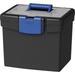 Storex File Storage Box with Lid Black & Blue - Extra Large