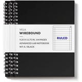 W7 Expanded Wirebound Lab Notebook 9.25 x 11.75 in (23.5 x 30 cm) 144 Pages Double Wire Looped 70lb Heavyweight Paper (3-Pack Ruled)