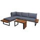 Mendler Garten Garnitur HWC-L27, Garnitur Sitzgruppe Lounge-Set Sofa, Spun Poly Alu Akazie Holz MVG-zertifiziert ~ dunkelgrau