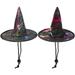 2Pcs Halloween Pet Hat Pet Witch Hat Pet Decorative Headdress Halloween Pet Decor Pet Caps