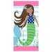 1pc 160x80cm Large Bath Towel Thickened Cotton Printed Quick Dry Water Absorption Beach Towel (Brown Haired Mermaid)