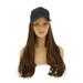 Women Hair Wig One-Piece Hat Wig Long Curly Hair Wig Fashion Elegant Hairpiece with Casual Fashionable Hair Extension with Hat (