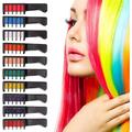 10 Colors Hair Chalks Bright Coloured Temporary Hair Dye Non-Toxic Hair Chalk Comb for Girls Kids DIY Cosplay Children s Day Party Birthday Gifts Cosplay