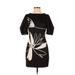 Teri Jon by Rickie Freeman Casual Dress - Shift: Black Floral Motif Dresses - Women's Size 4