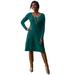 Plus Size Women's Cotton Ribbed Sweater Dress by Jessica London in Emerald Green (Size 22/24)