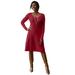 Plus Size Women's Cotton Ribbed Sweater Dress by Jessica London in Rich Burgundy (Size 18/20)