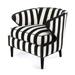 Accent Chair - MacKenzie-Childs Marquee Black Stripe Chenille Accent Chair Chenille/Fabric in Black/White | 30 H x 29 W x 31 D in | Wayfair