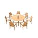 Teak Smith Algrave Round 7 - Person 72" Long Teak Outdoor Dining Set Wood/Teak in Brown/White | 72 W x 72 D in | Wayfair DSAlgrave_72Round_8_AA_3