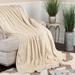 Mercer41 Padme Diamond Flannel Embossed Fleece Plush Throw Blanket Medium Weight Ultra-Soft Fluffy Bedding in White | 90 H x 66 W in | Wayfair