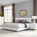 Brayden Studio® Cemalettin Vegan Leather Bed Wood & /Upholstered/Faux leather in Brown/White | 49 H in | Wayfair 65A044FFA6304D99A231D4866390FC8C