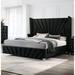 Willa Arlo™ Interiors Nicolai Upholstered Standard Bed Upholstered in Black | 65.75 H x 86.5 W x 89 D in | Wayfair 4652615BEA4D47ABBA360087704F5CB8