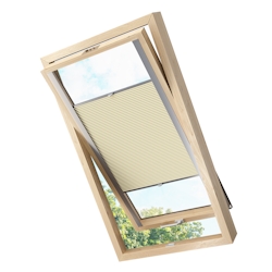 KS Handel 24 Dachfensterplissee Faltrollo Thermo verdunkelnd passend für Fakro 78x118 Sand Image