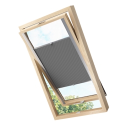 KS Handel 24 Dachfensterplissee Faltrollo Thermo verdunkelnd passend für Fakro 94x140 Dunkelgrau Image