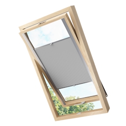 KS Handel 24 Dachfensterplissee Faltrollo Thermo verdunkelnd passend für Velux MK06 Hellgrau Image