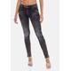 Slim-fit-Jeans CIPO & BAXX Gr. 26, Länge 32, grau (anthrazit) Damen Jeans Röhrenjeans