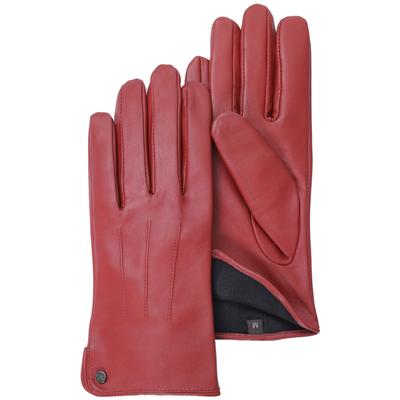 Lederhandschuhe PEARLWOOD, Damen, Gr. 7, rot, Schafsleder, unifarben, casual, Handschuhe, Seitenschlitze für komfortable